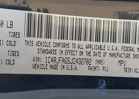 2018 Jeep Grand Cherokee Altitude 4X4 из США, поврежденный, VIN 1C4RJFAG5JC432702